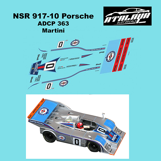 Atalaya Decals ADCP363 NSR Porsche 917/10, Martini No.0